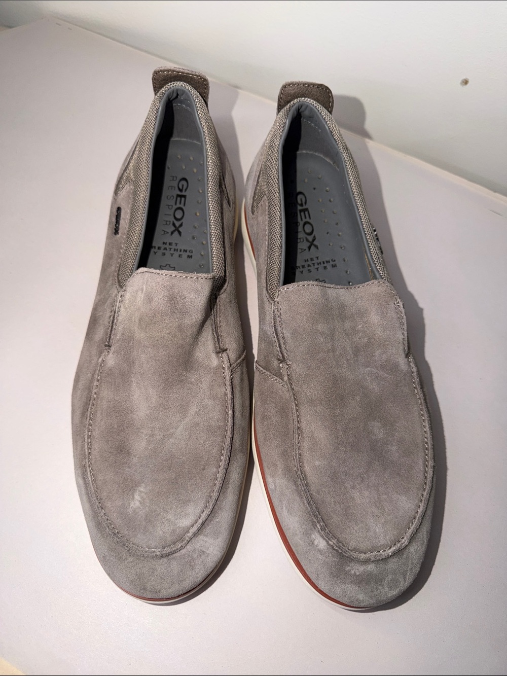Geox Men's Suede Slip-On Loafers —‎ Light Gray